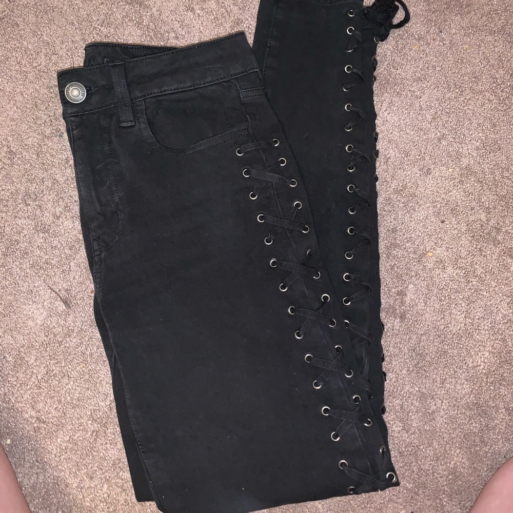 Lace up American Eagle jeans